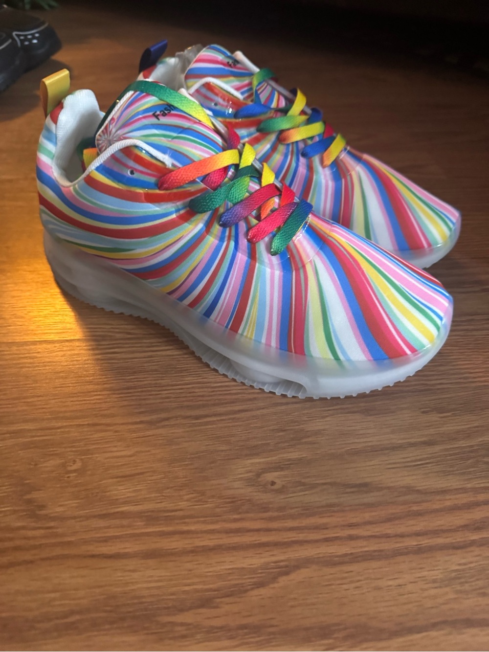 Kids Rainbow Stripe Sneakers - Colorful Casual Shoes